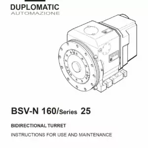 Duplomatic BSV-N 160/Series 25 Turret Maintenance Manual