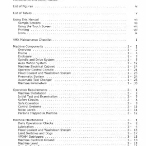 Hurco VMX Series Maintenance & Safety Manual (2005)