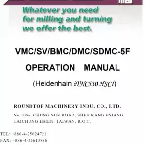 Johnford VMC/SV/BMC/DMC/SDMC-5F With iTNC 530 - Operation Manual