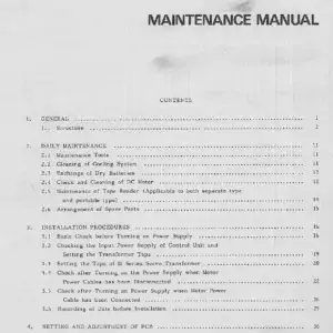 Fanuc 2T Model A & Fanuc 3T Model C Maintenance Manual