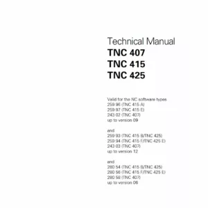 Heidenhain TNC 407/415/425 Technical Manual