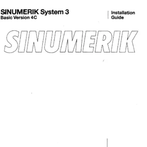 Siemens Sinumerik System 3 Installation Guide & Technical Information Manual