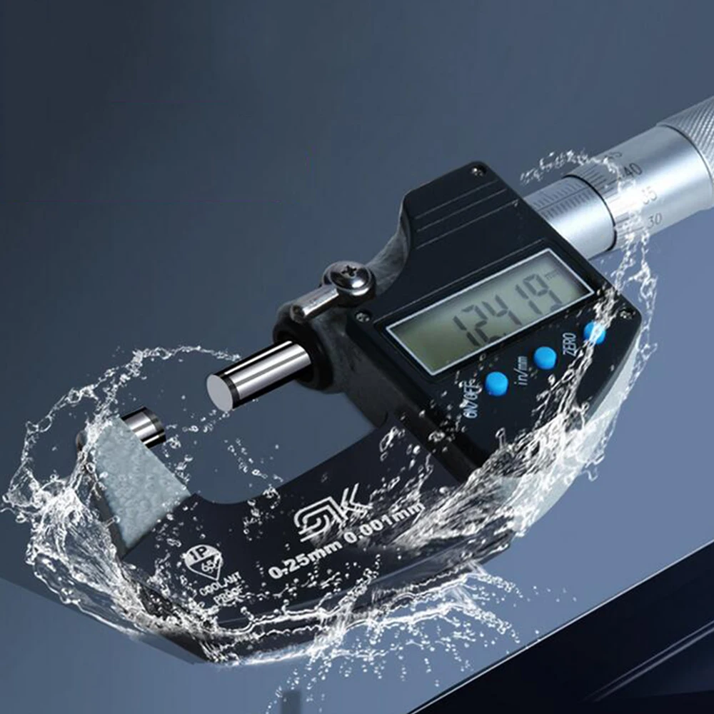 0-25mm Digital Micrometer IP65 0.001mm Resolution - Image 2
