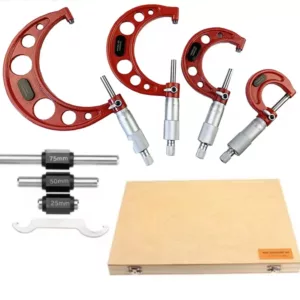4 Piece Micrometer Set - 0-25mm-50mm-75mm-100mm