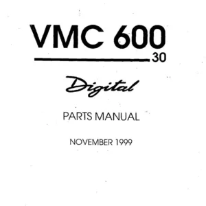 Bridgeport VMC 600/30 Digital Parts Manual - 1802087