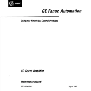 Fanuc AC Servo Maintenance Manual - GFZ-65005E/7