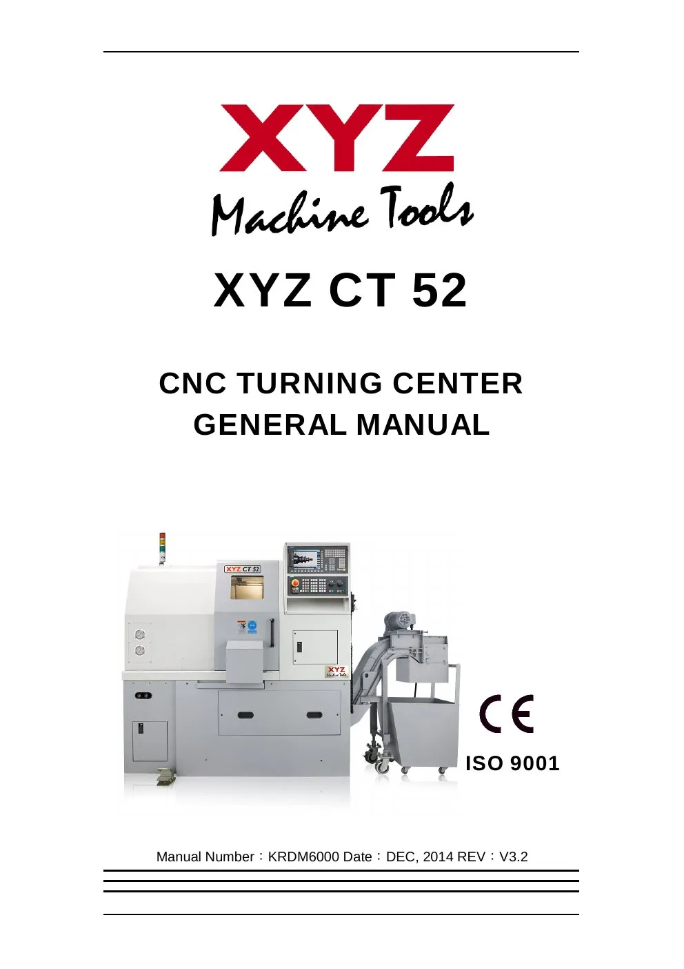 XYZ Machine Tools manual cover