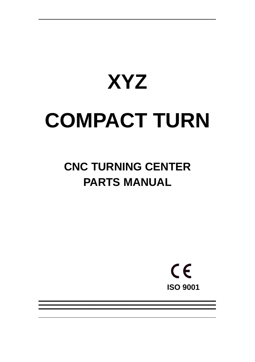 XYZ Machine Tools manual cover