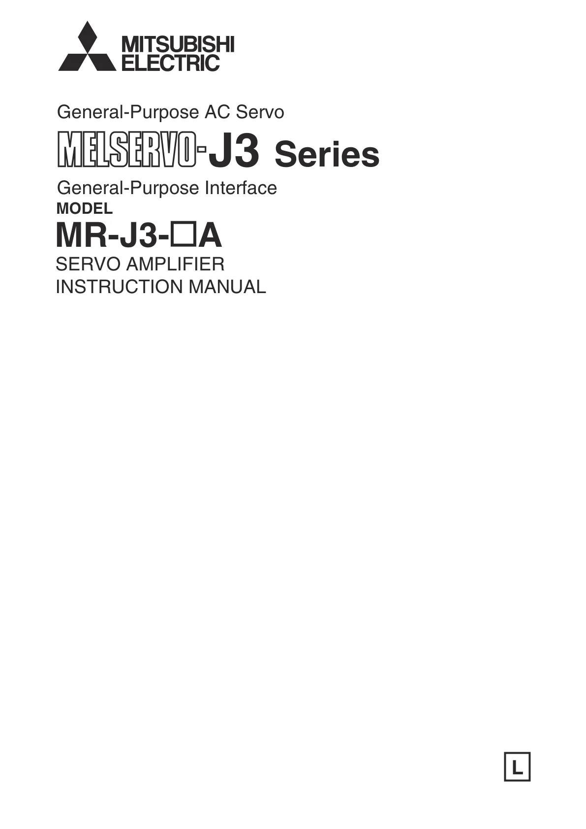 Mitsubishi MELSEC MR-J3-A General-Purpose AC Servo Amplifier Instruction Manual