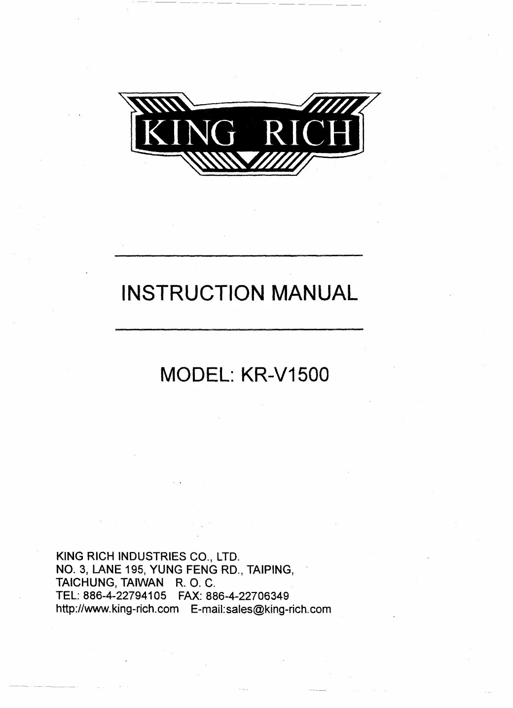 XYZ Machine Tools manual cover