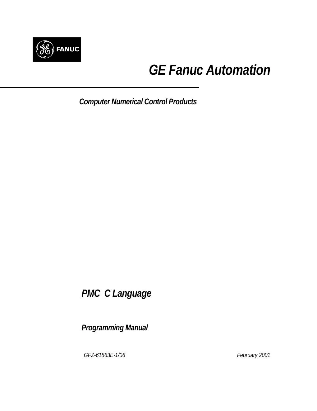 Fanuc PMC C Language Programming Mnl, GFZ-61863E-1/06 — PDF Download