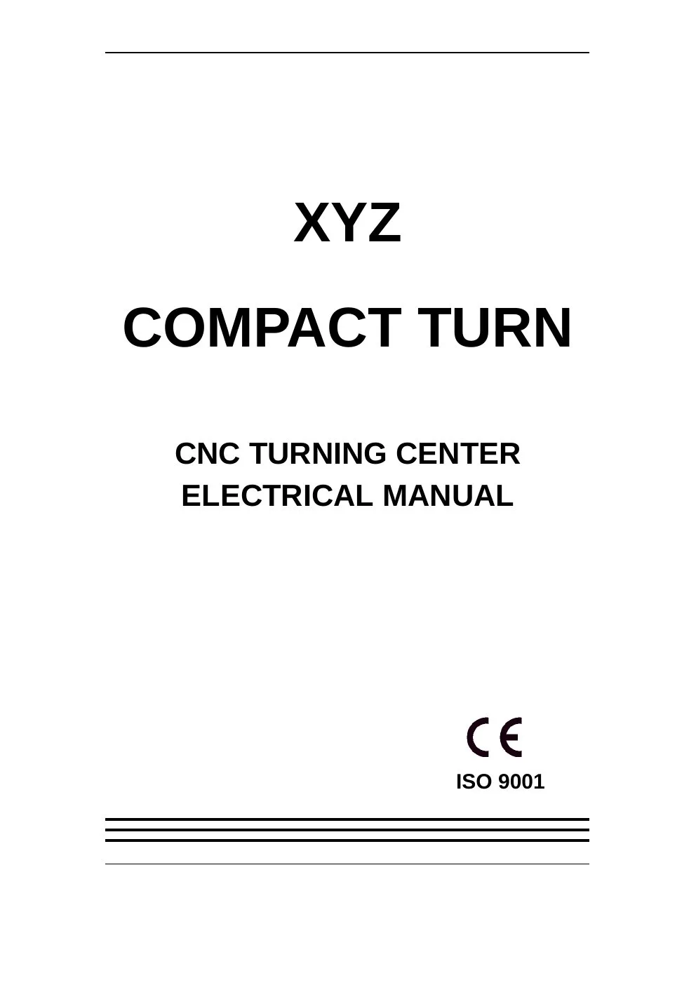 XYZ Machine Tools manual cover