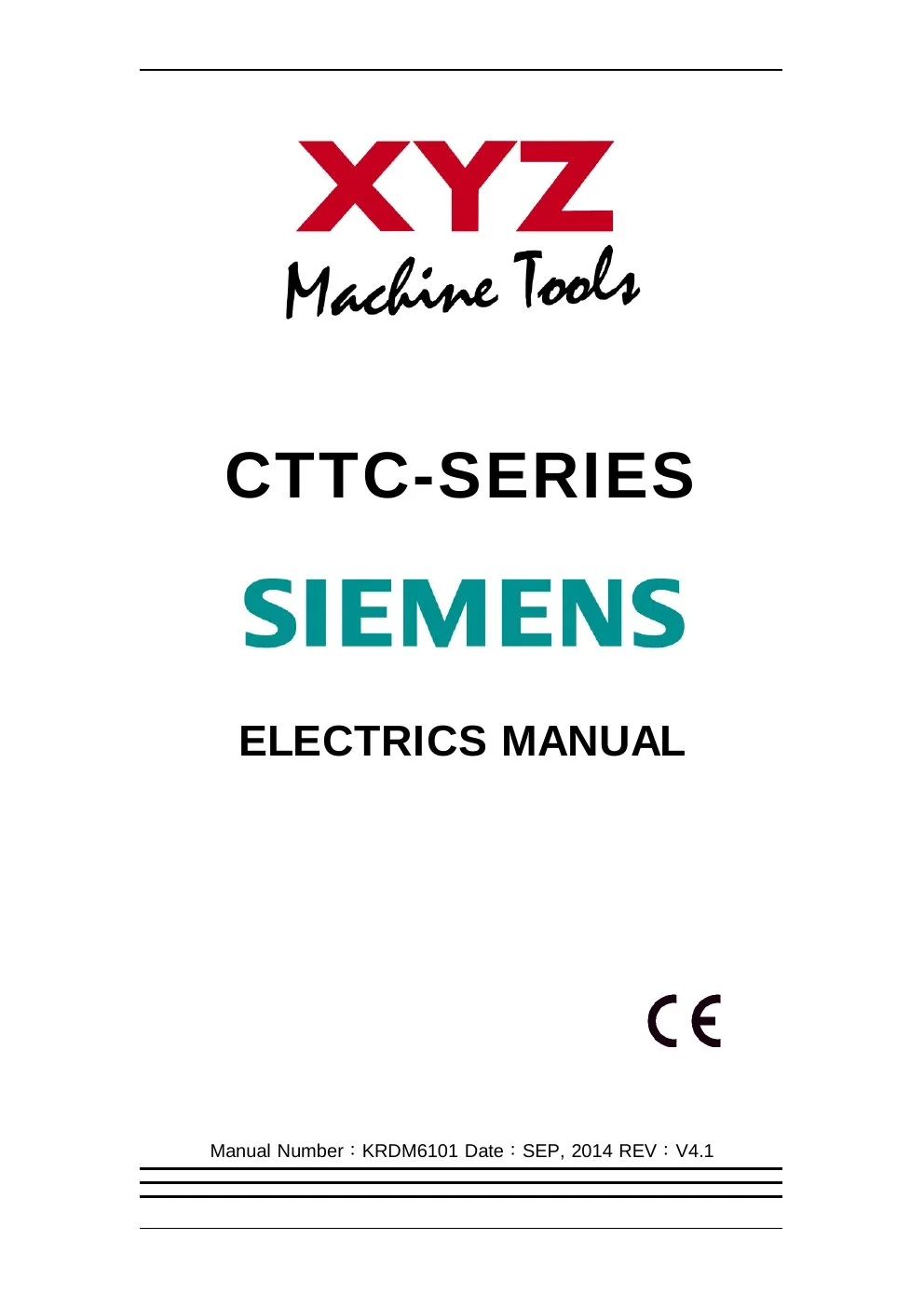 XYZ Machine Tools manual cover