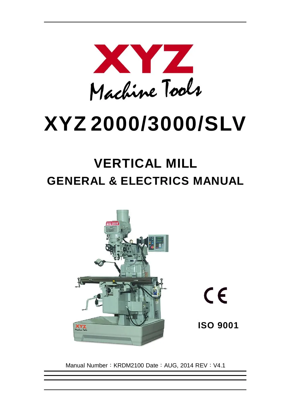 XYZ Machine Tools manual cover
