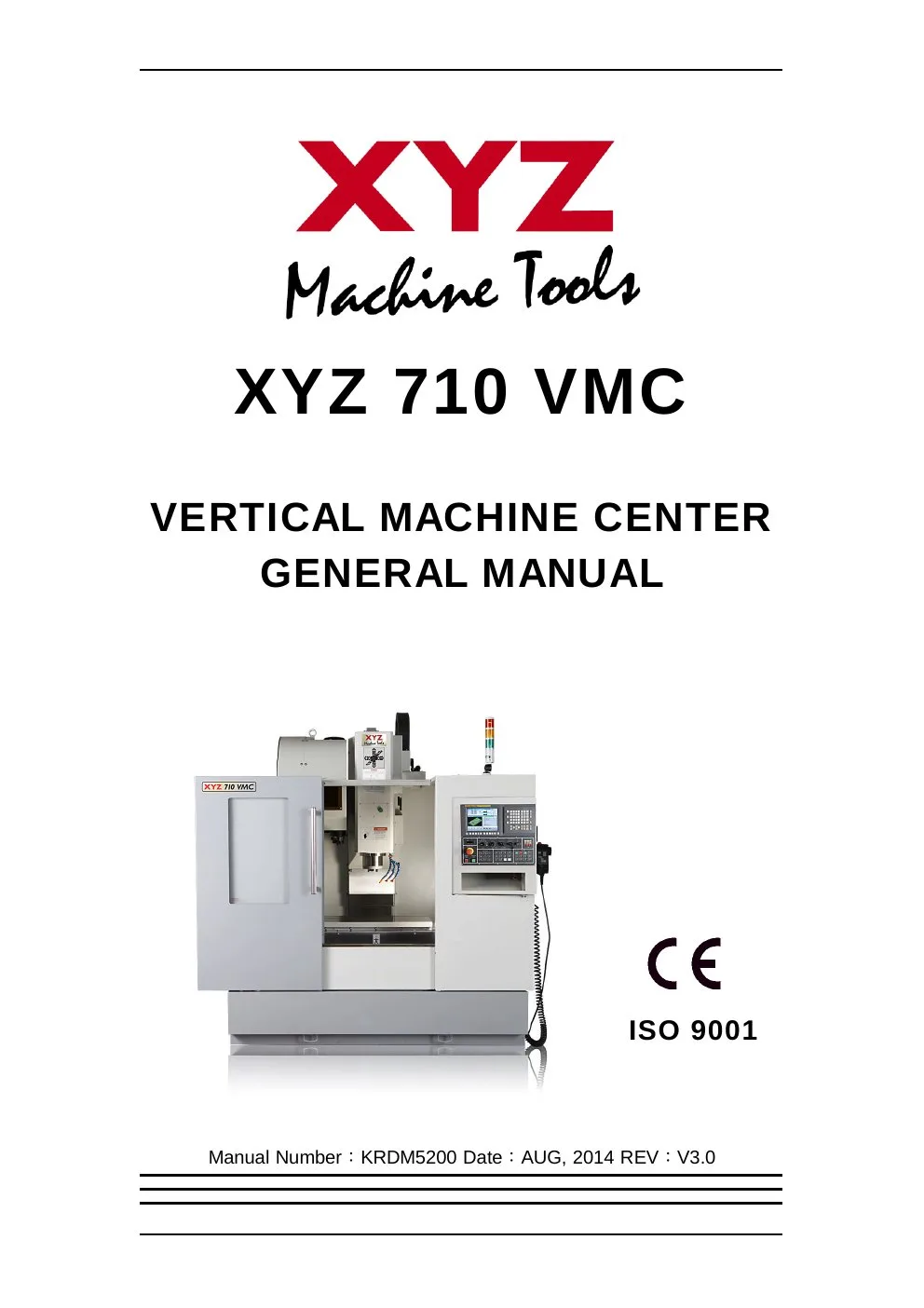 XYZ Machine Tools manual cover