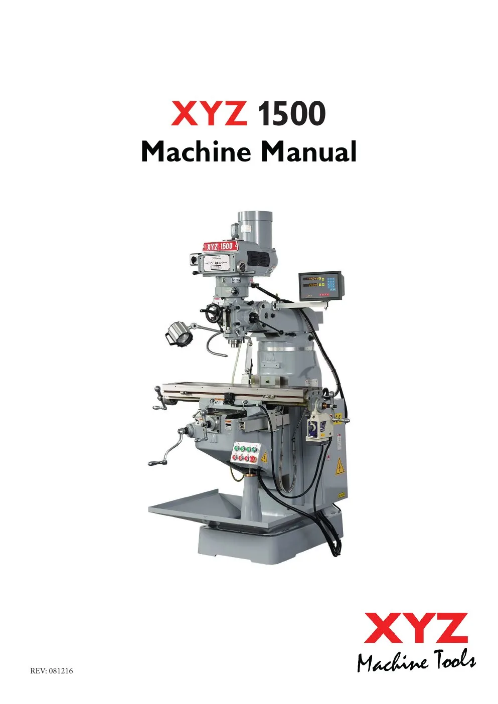 XYZ Machine Tools manual cover