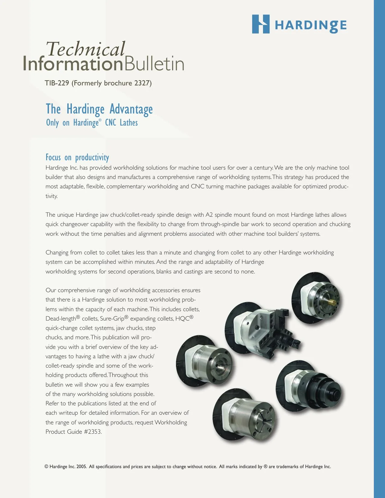 Advantages of the patented Hardinge spindle design - PDF Download