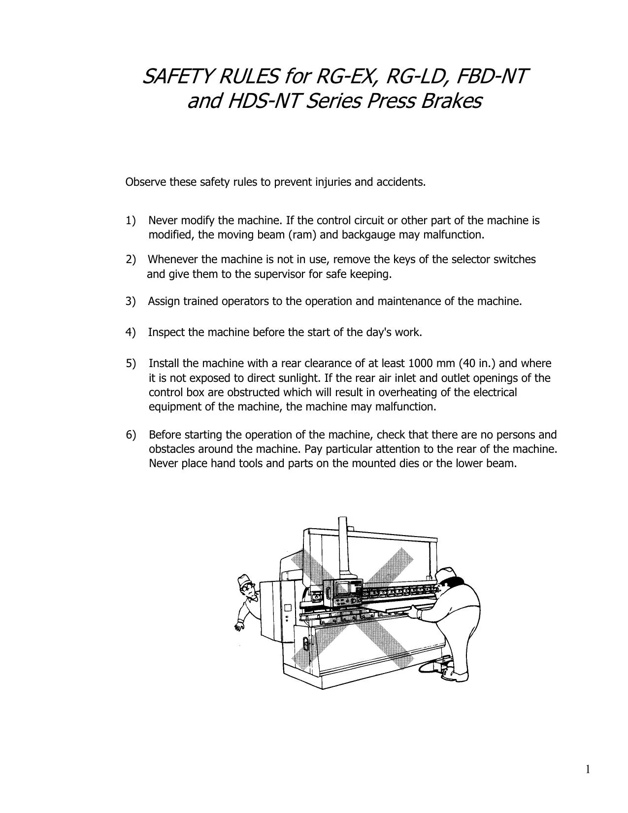 Amada Safety Rules for RG-EX RG-LD FBD-NT HDS-NT - PDF Download