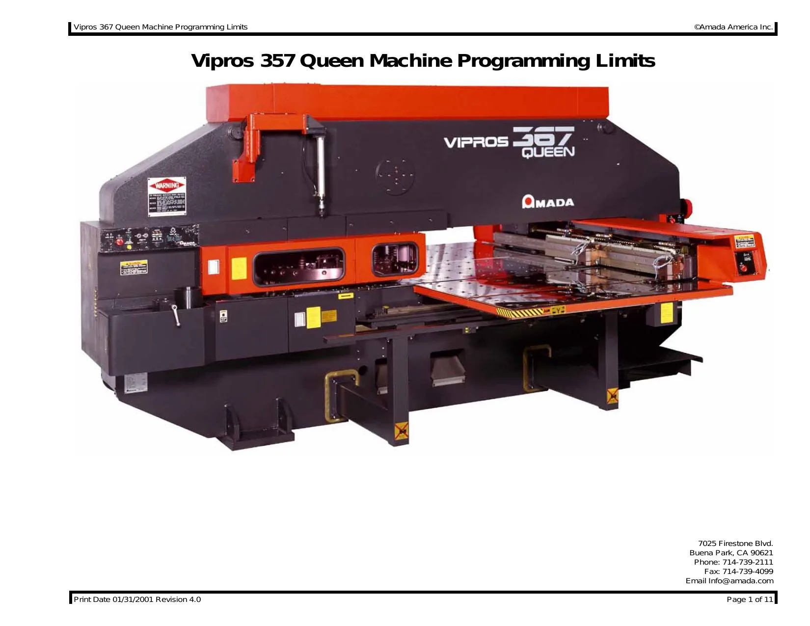 Amada Vipros 357 Queen Machine Programming Limits - PDF Download