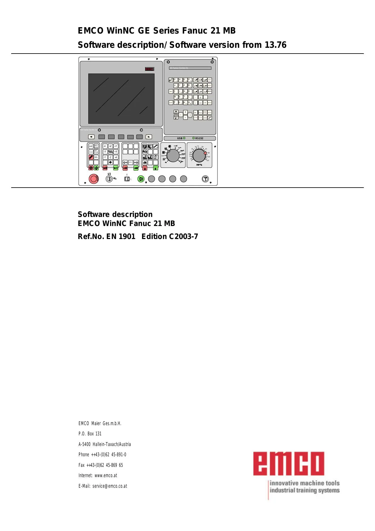 EMCO WinNC GE Series Fanuc 21 MB Manual - PDF Download