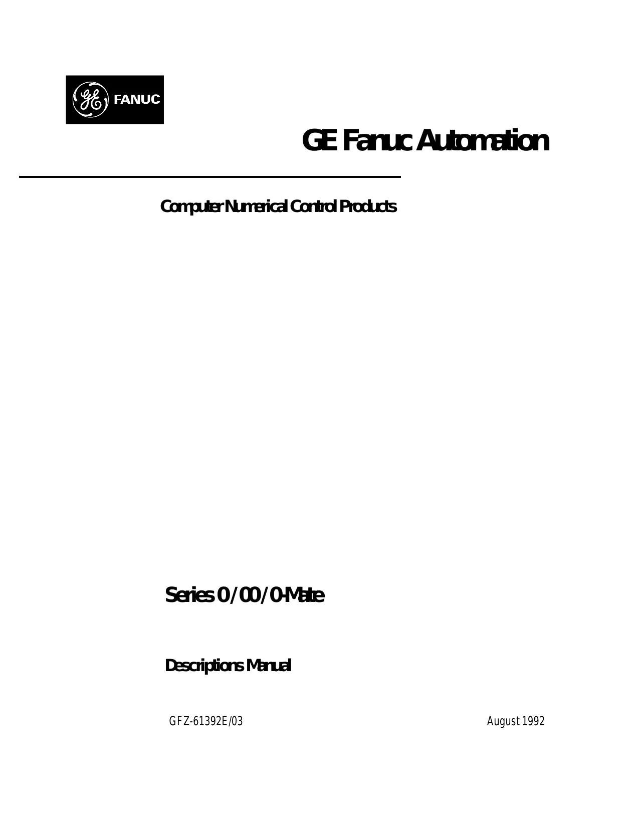 Fanuc 0 Descriptions Manual - PDF Download