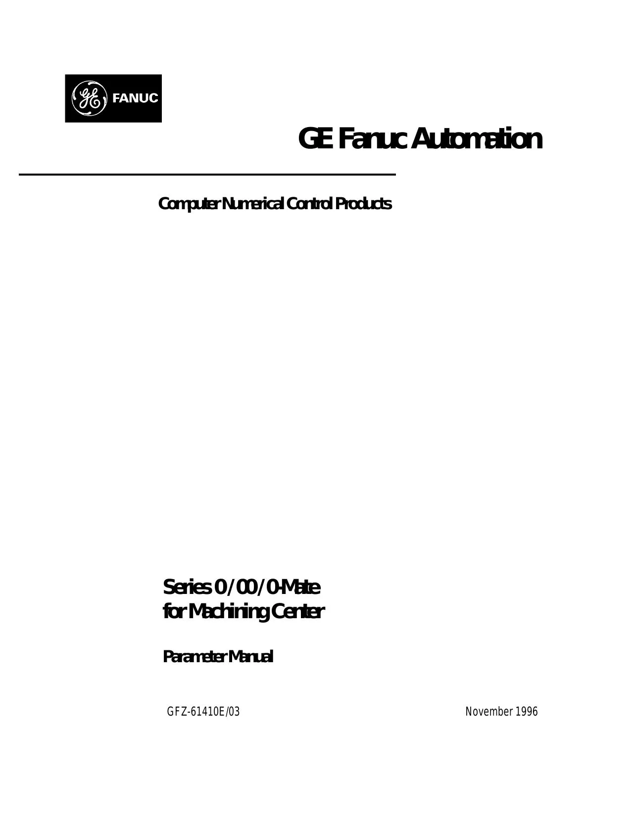 Fanuc 0 Machining Center Parameter Manual - PDF Download