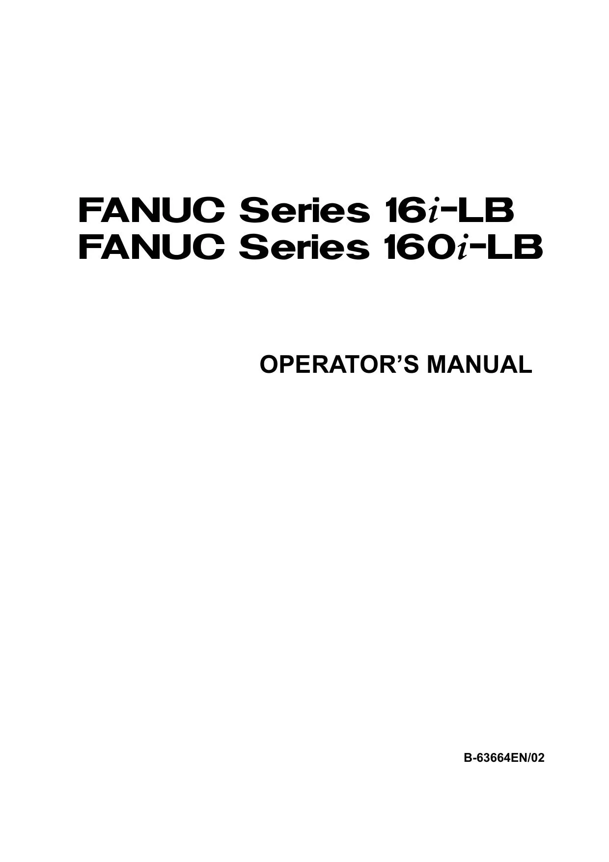 Fanuc 16i-LB Operator Manual - PDF Download