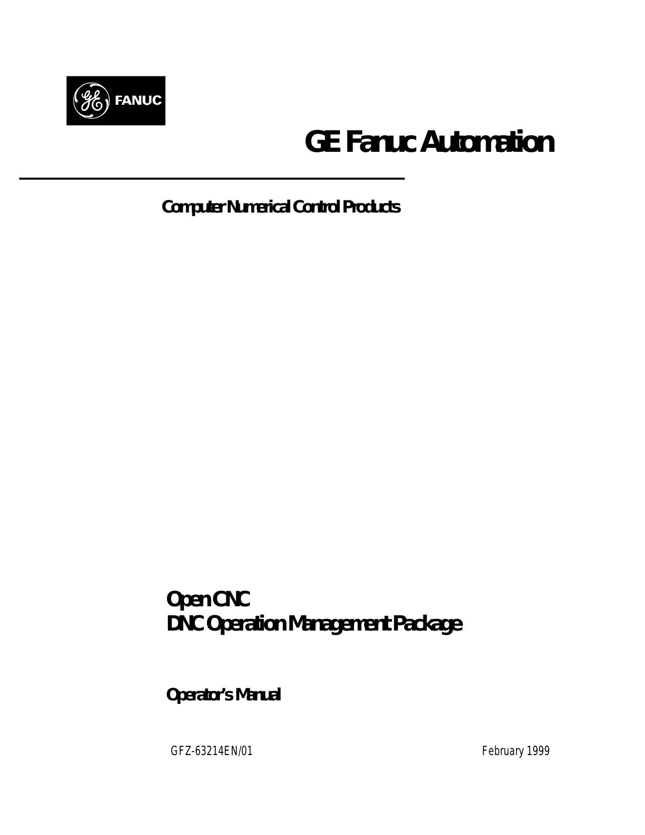 Fanuc Open CNC DNC Operation Management Operator Manual 63214EN - PDF Download