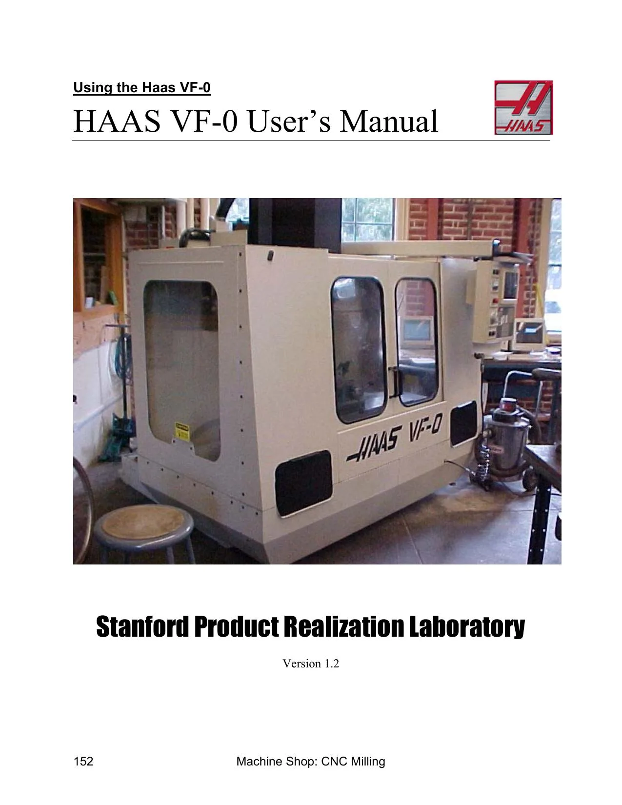 Haas VF-0 User Manual - PDF Download