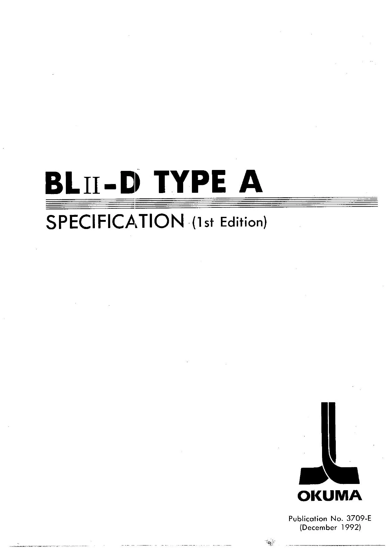 Okuma BLII-D TYPE A Specification - PDF Download