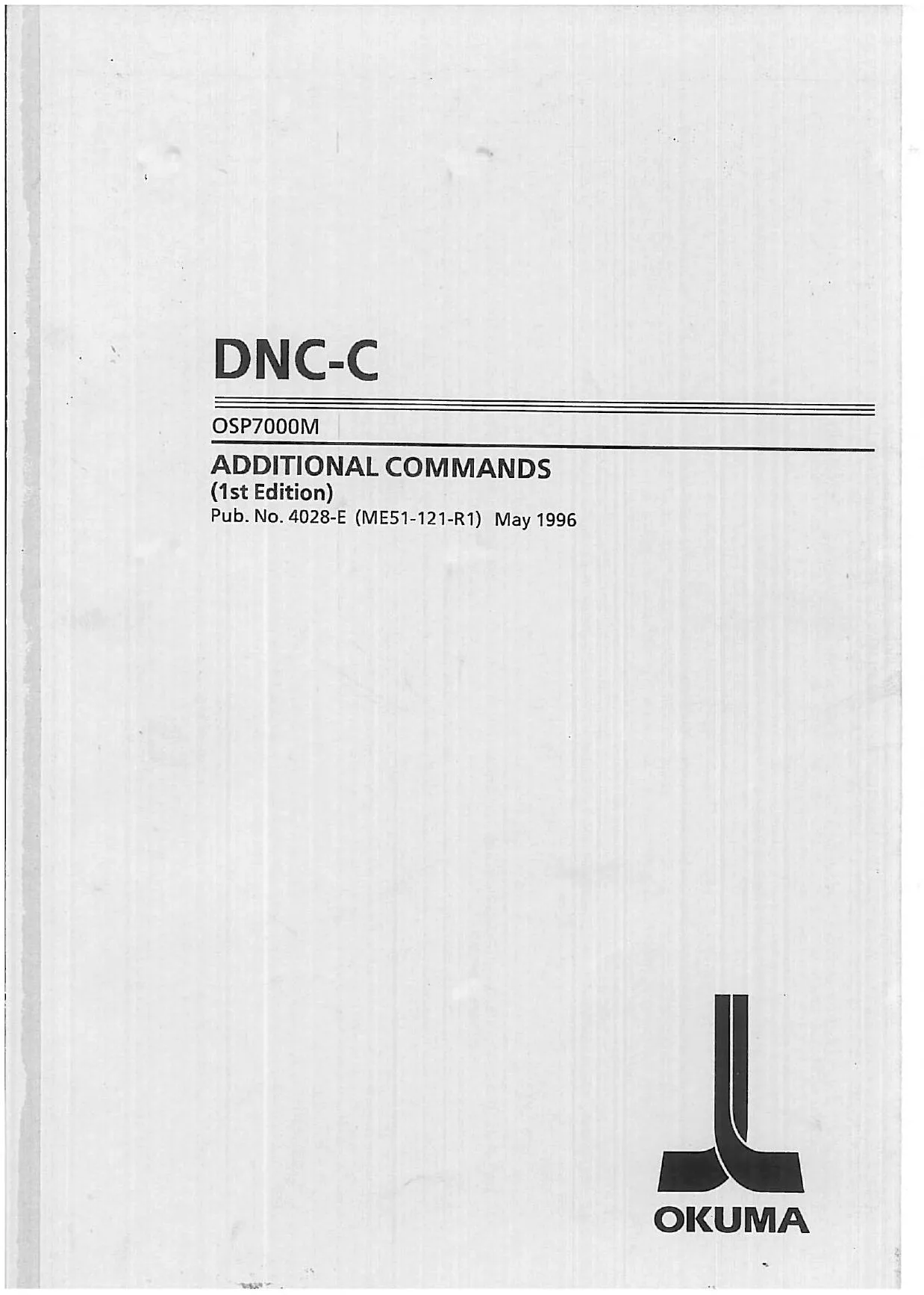Okuma DNC-C / OSP7000M Additional Commands Reference — PDF Download