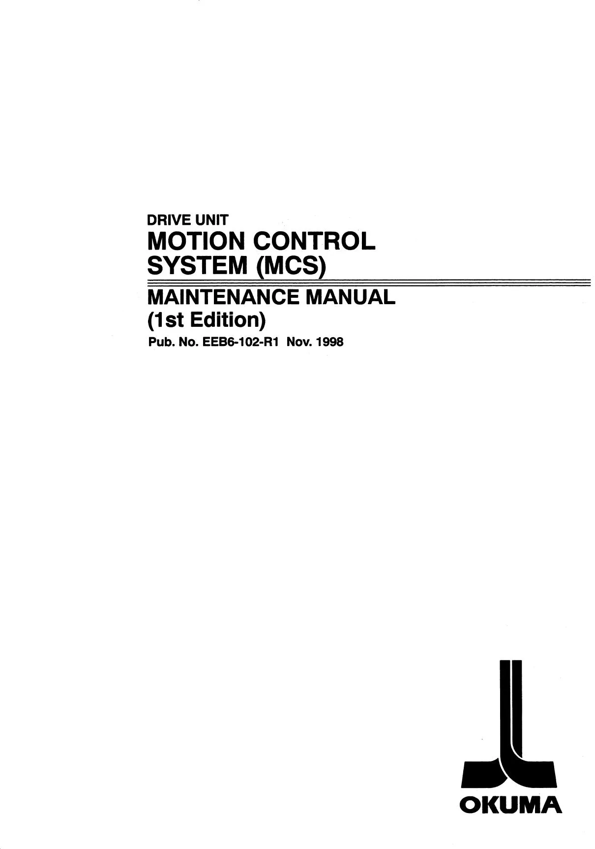 Okuma Drive Unit — Motion Control System (MCS) Maintenance Manual — PDF Download