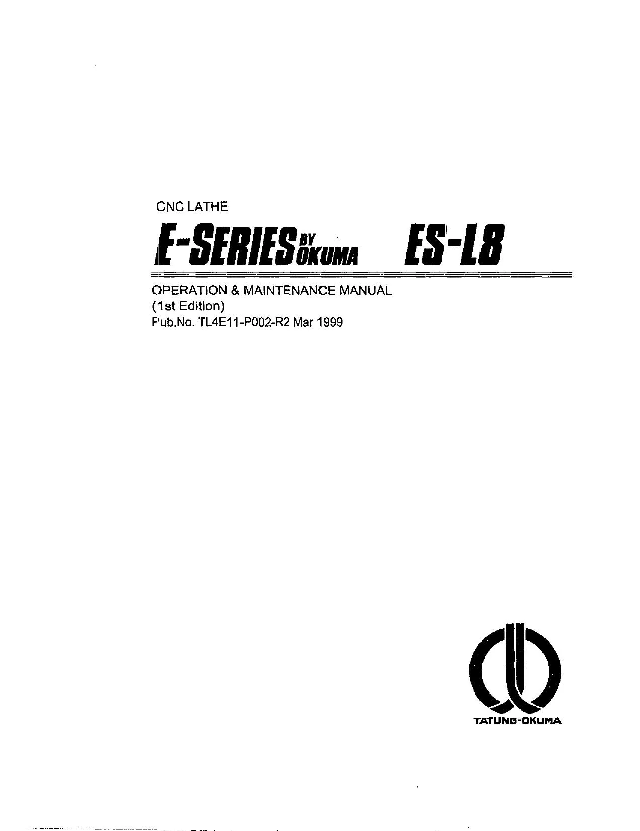 Okuma E-Series ES-L8 Operation Maintenance Manual - PDF Download