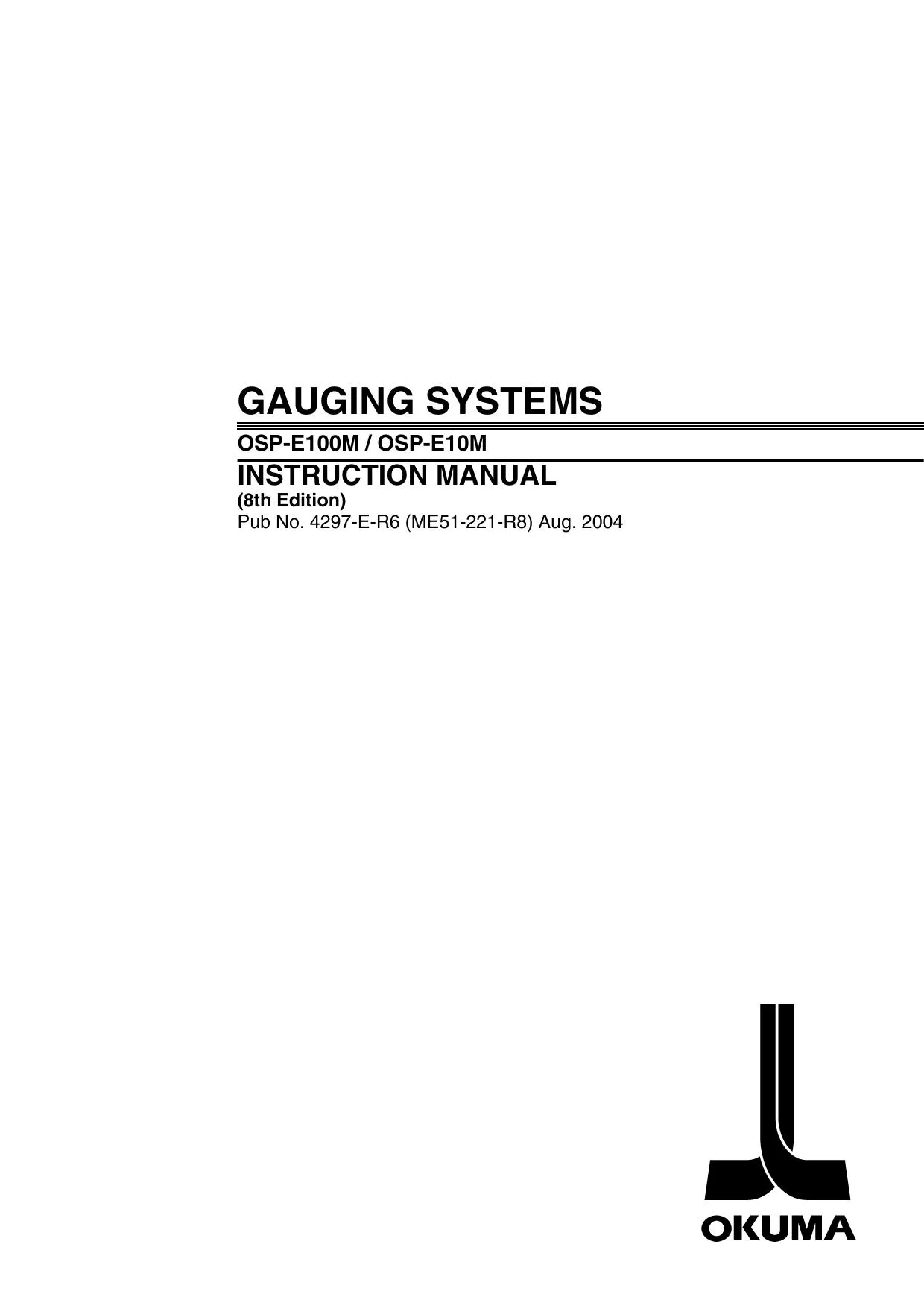 Okuma Gauging System OSP-E100M E10M Instruction Manual - PDF Download