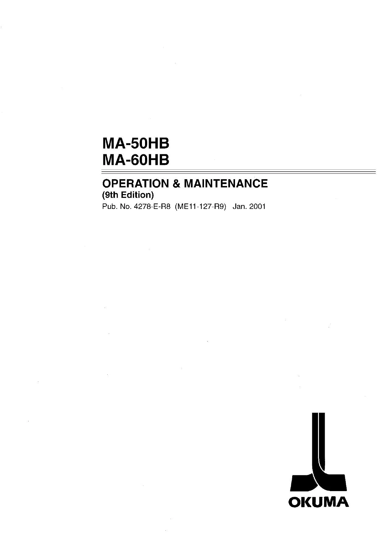 Okuma MA-50-HB Operation Maintenance Manual - PDF Download