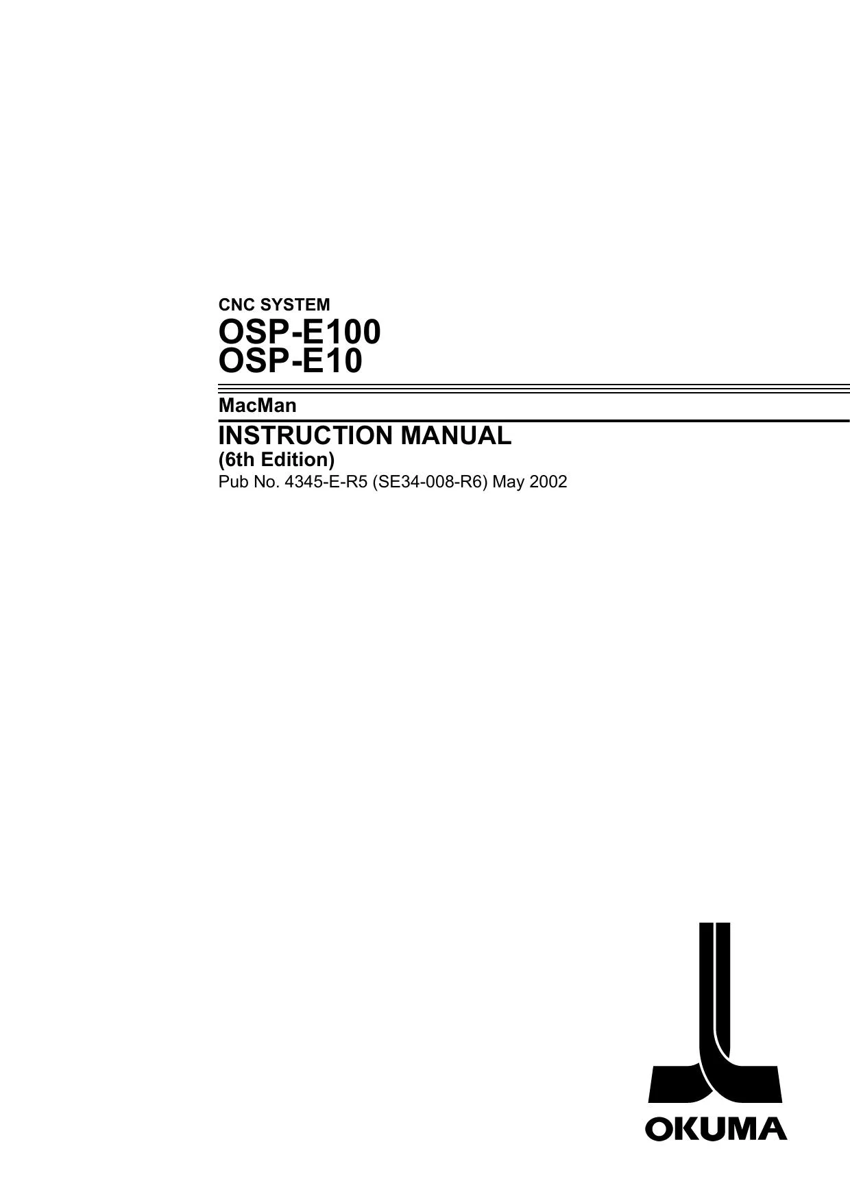Okuma OSP-E100 OSP-E10 MacMan Instruction Manual - PDF Download