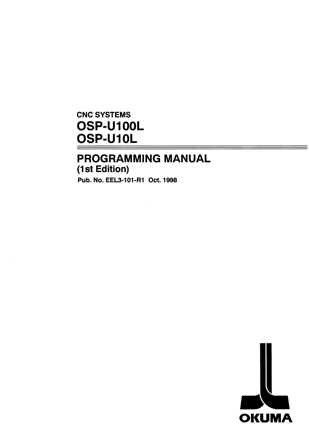 Okuma OSP-U100L OSP-U10L Programming Manual - PDF Download