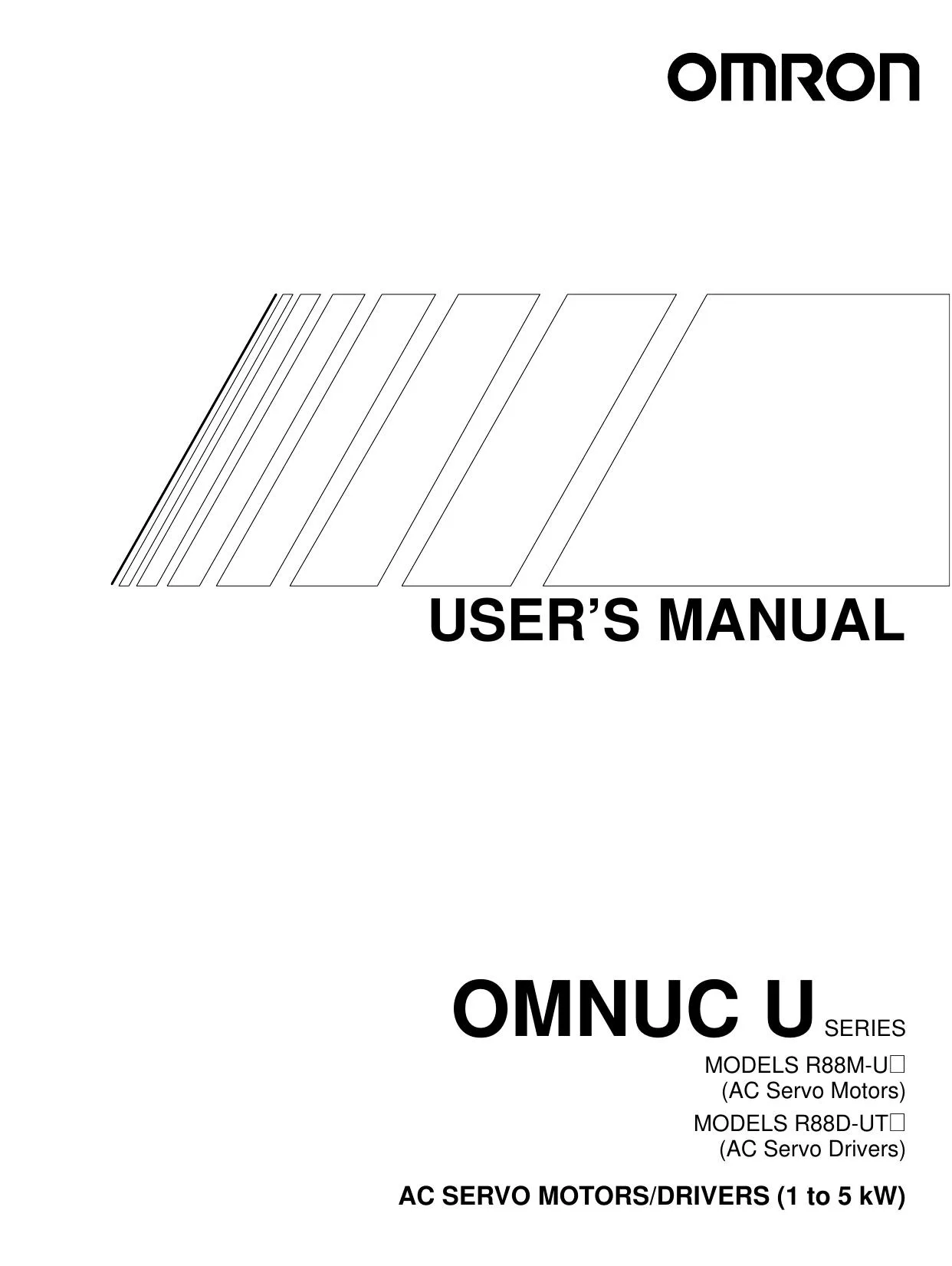 Omron OMNUC U Series AC Servo Motors / Drivers User Manual (R88M-U / R88D-UT, 1 to 5 kW)