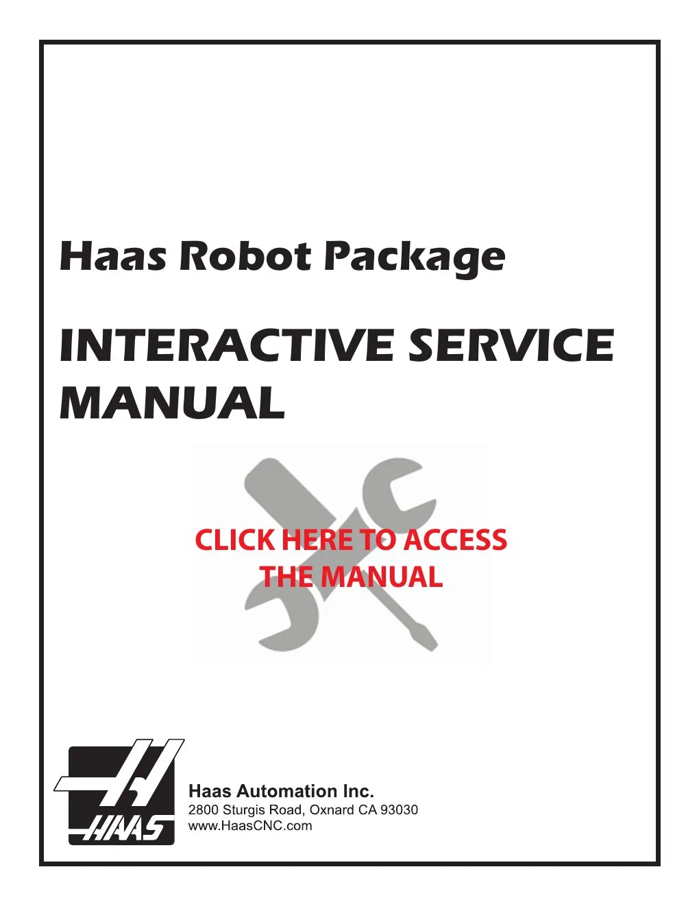 Haas Robot Package Interactive Service Manual - Free Official Download cover