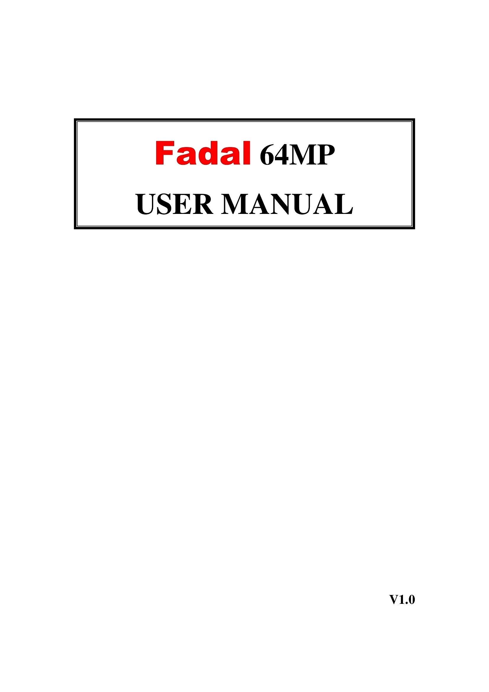 Fadal 64MP CNC Control User Manual cover