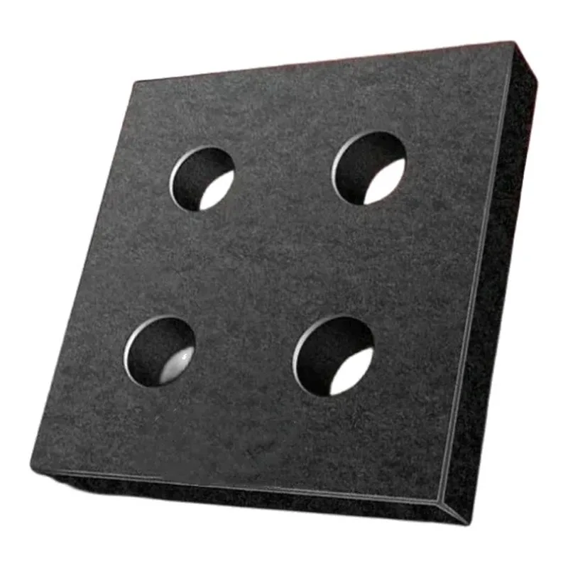 Black granite precision square, grade 00, showing the four handling holes