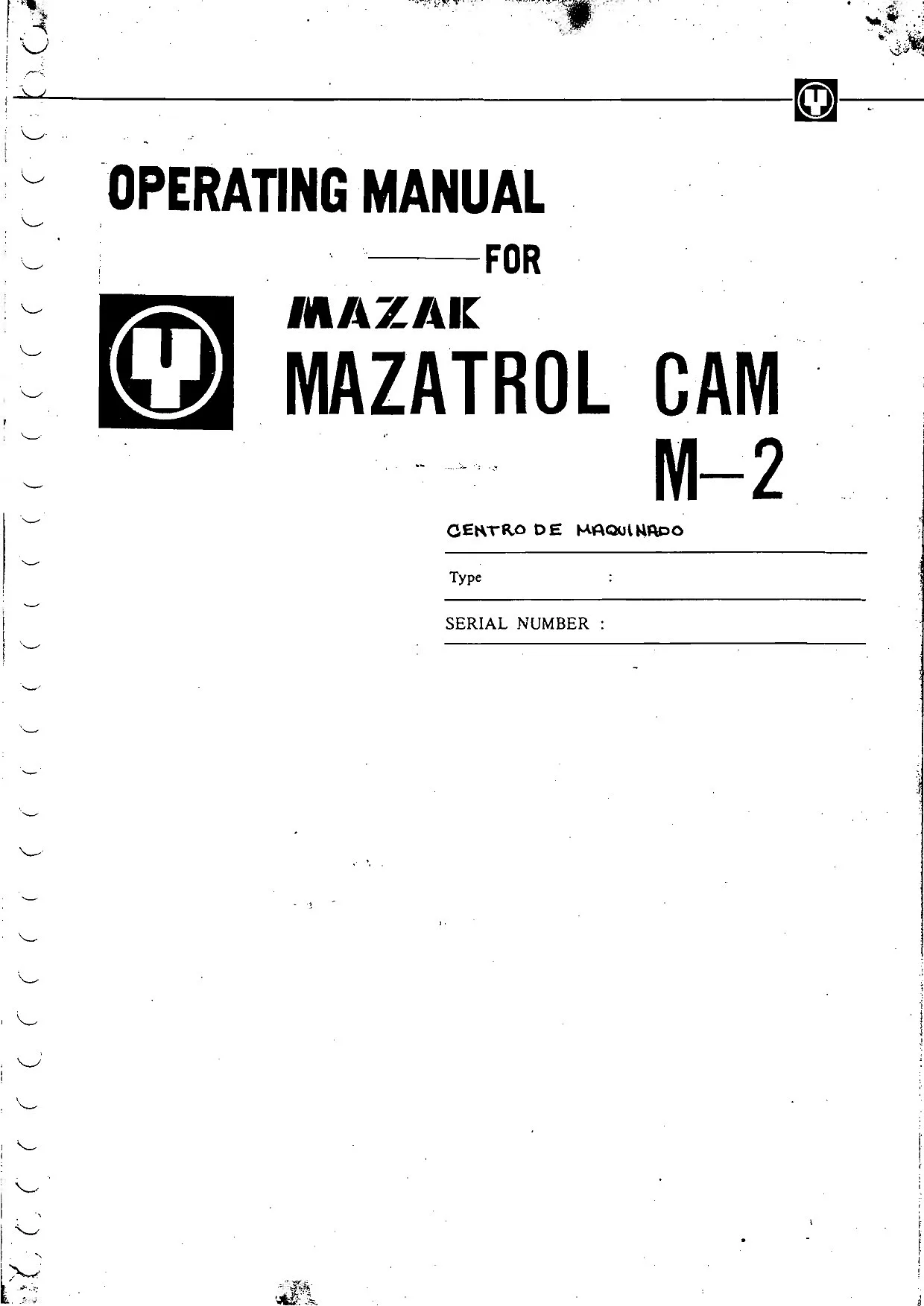 Mazak Mazatrol CAM M-2 Operating Manual cover