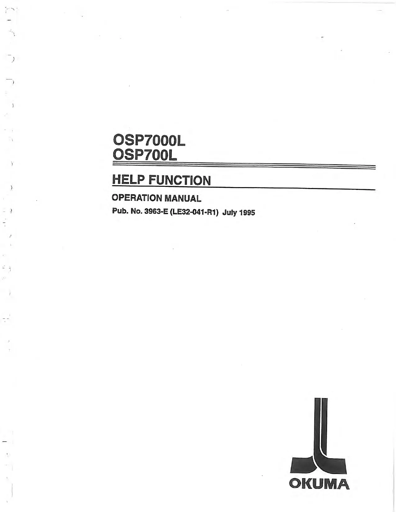 Okuma OSP7000L OSP700L Help Function Operation Manual - PDF Download