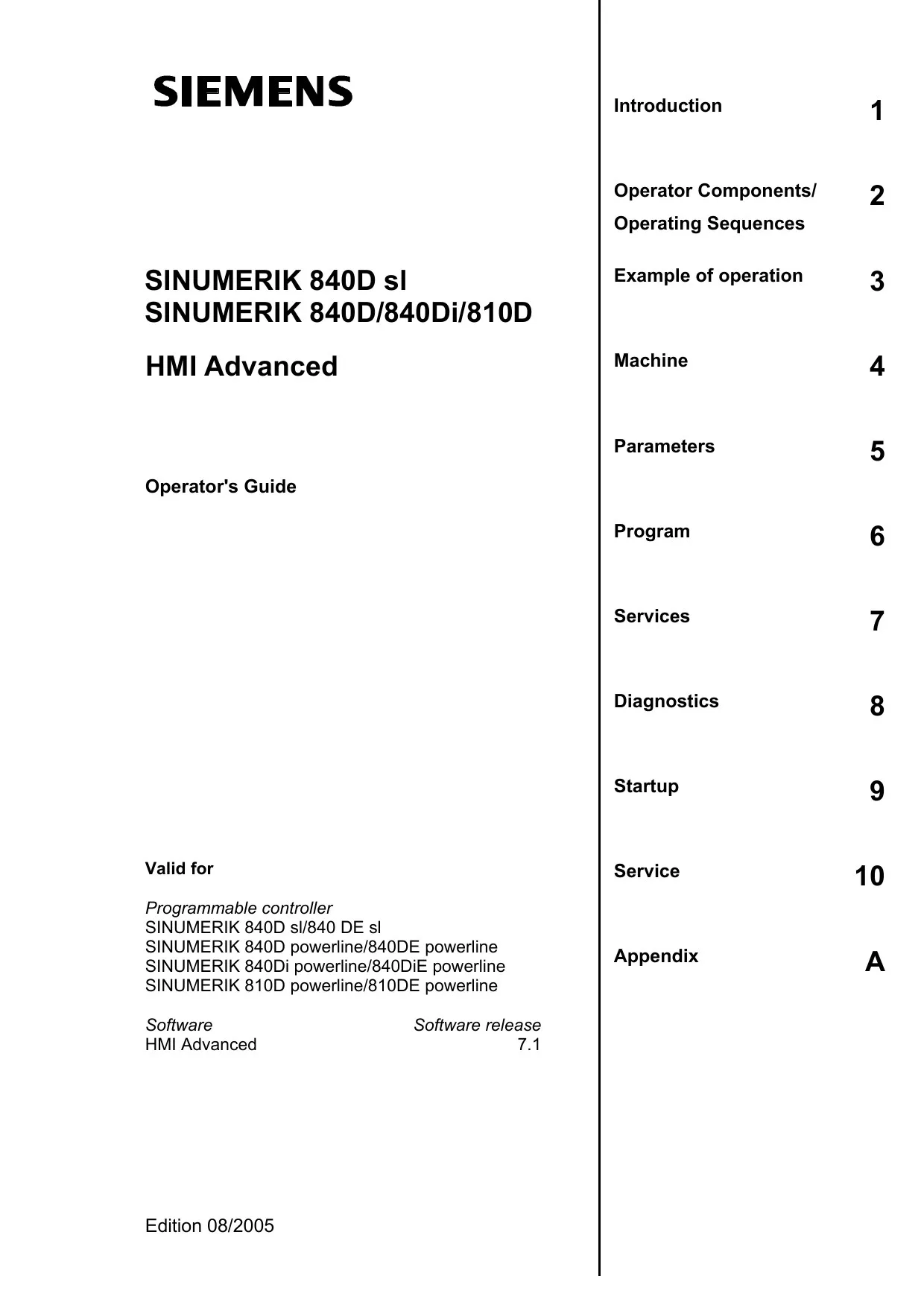 Siemens HMI Advanced Operator Guide cover