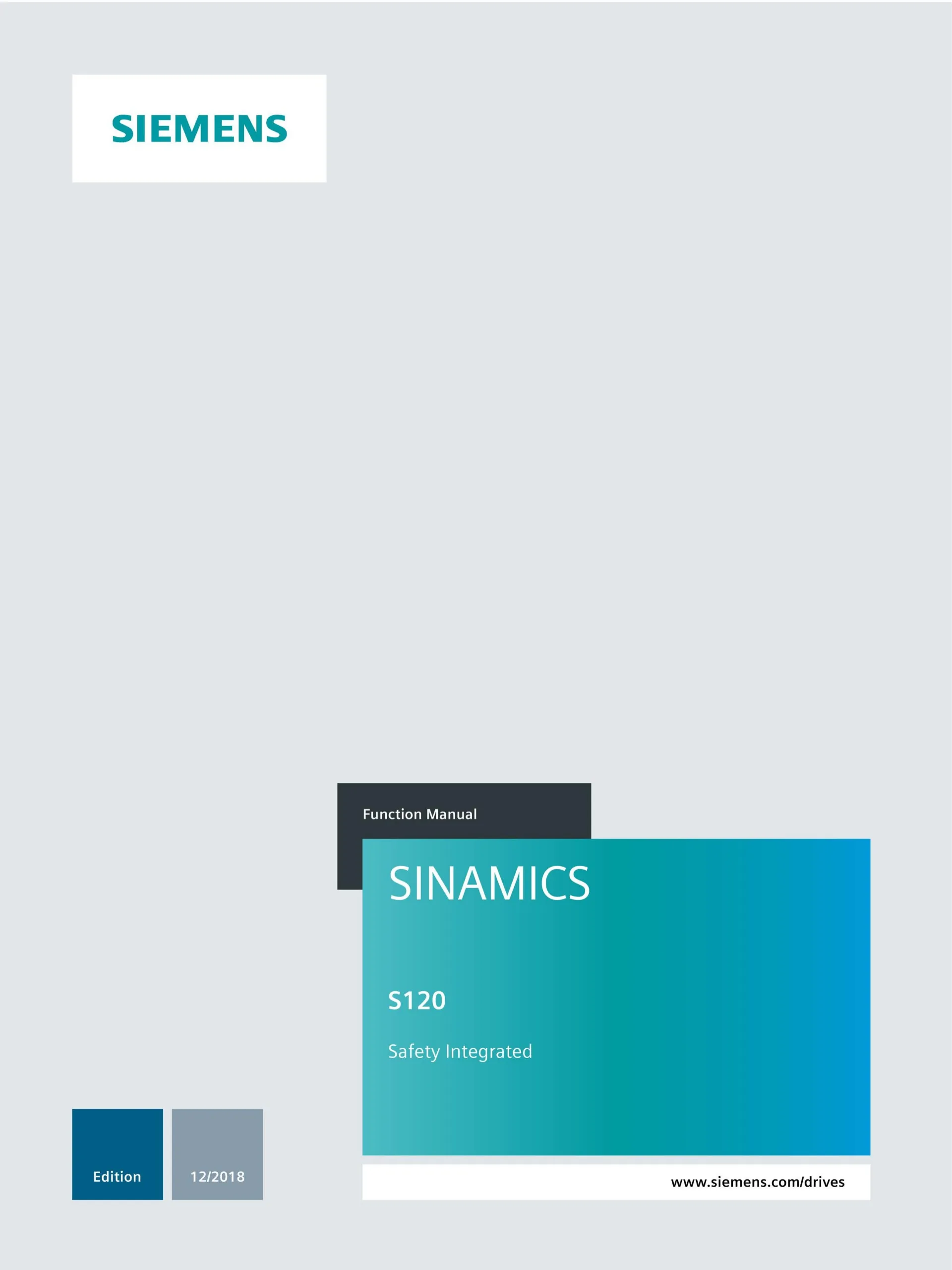 Siemens SINAMICS S120 Function Manual Safety Integrated